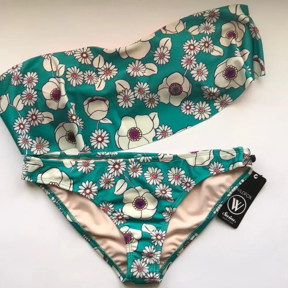 NWT Wildfox 60s Floral Swim Bottoms Size M
